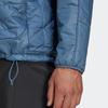 adidas Solid Color Logo Print Zipper Hooded Long Sleeve Cotton Jacket Men Jackets Blue HF0832