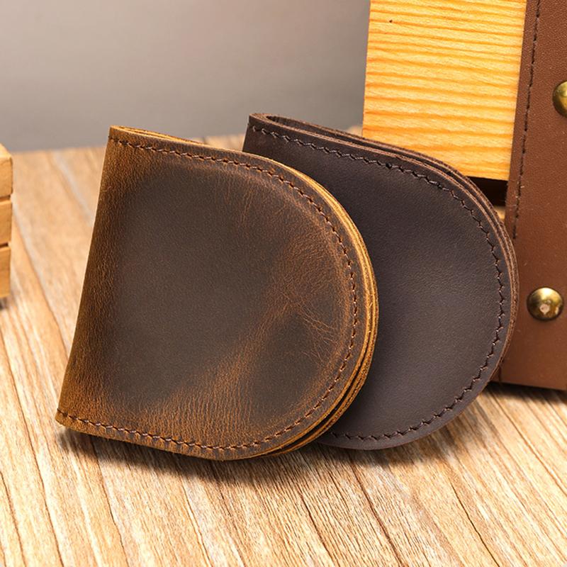 Women'S Small Genuine Leather Coin Wallet Children Mini Purses Hasp Money Clip Clutch Hobo Bags Men Gift Pouch New Manual Craft