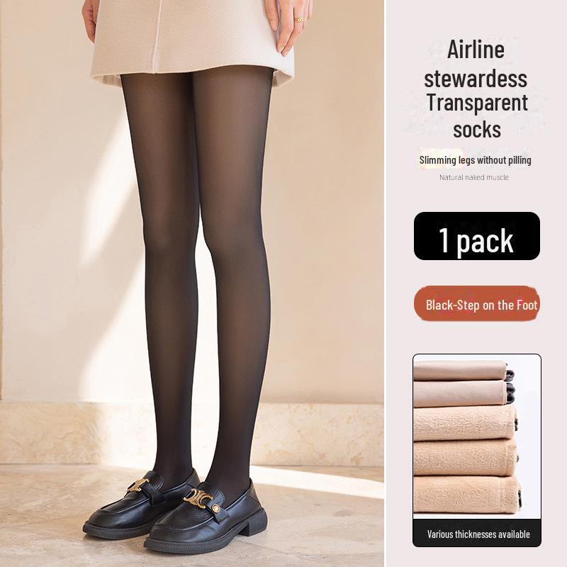 Autumn & Winter Women's Slimming Velvet Pantyhose - Thick, Water-Light, Flesh-Colored Leggings for Spring & Autumn.