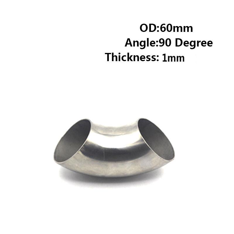 exhaust elbow exhaust systems 63mm stainless steel tube 51mm 60mm 76mm 90 Degree exhaust Pipe 201 stainless steel elbow