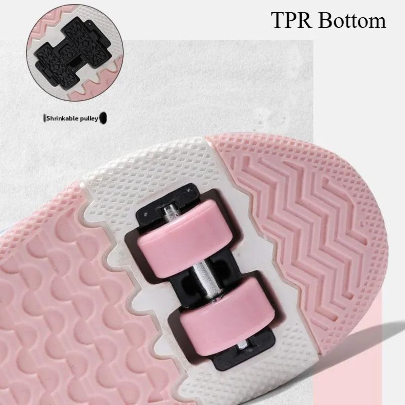 NEW 4 Wheels Speed Roller Skate Shoes for Boys and Girls Racing Roller Skates for Kids Children's Ice Skating Sneaker with Wheel