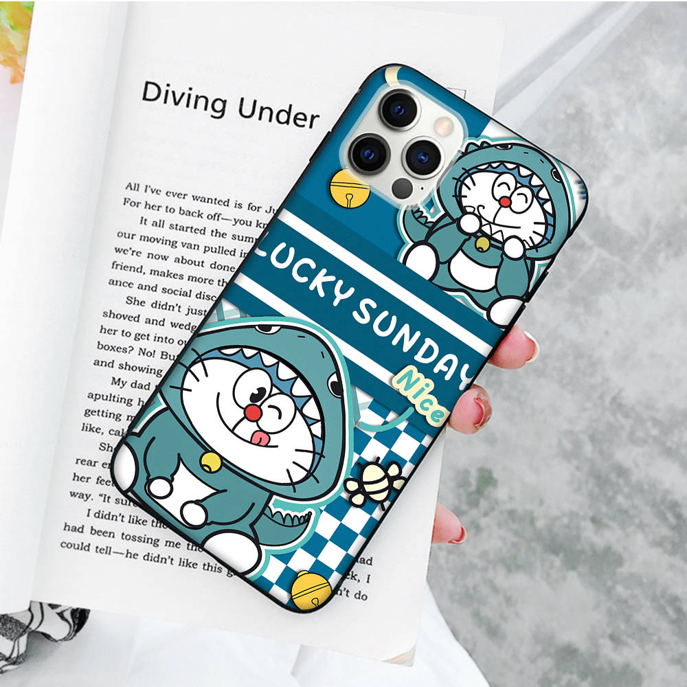 JW82 Doraemon Black Soft Case for Samsung Note 20 Lite S24 Ultra S23 A03 A05 A06 A11 A71 A15 A16 A13 A24 A25 A33 A52 A53 A50 M55 M35 Plus