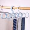 5pcs Plastic Solid Pants Hanger Multifunctional Hanger Circle Space Saving Ties Scarf Socks Storage Hanger Laundry Drying Rack