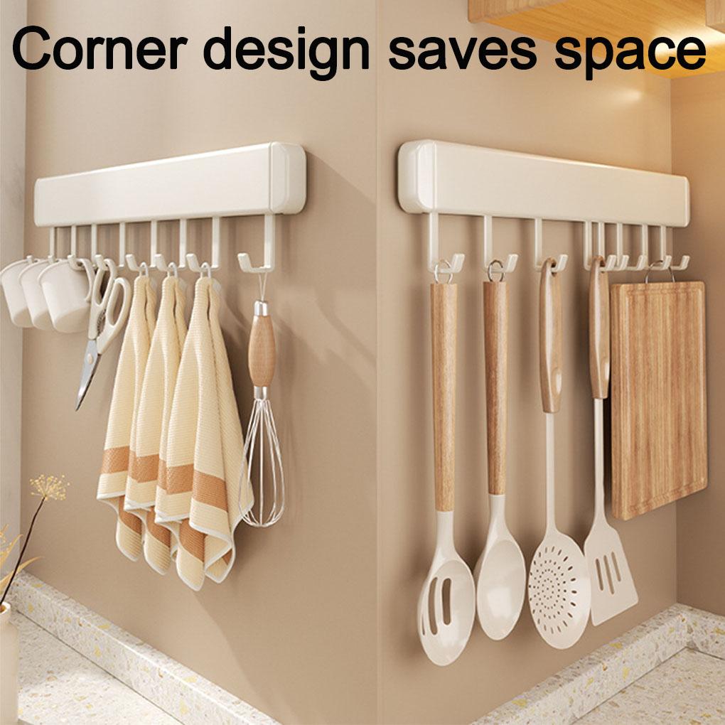 Aluminum Wall Mounted Storage Rack For Kitchen Spoon Shovel Hanging Rod Row Hook Storage Rack Etc.