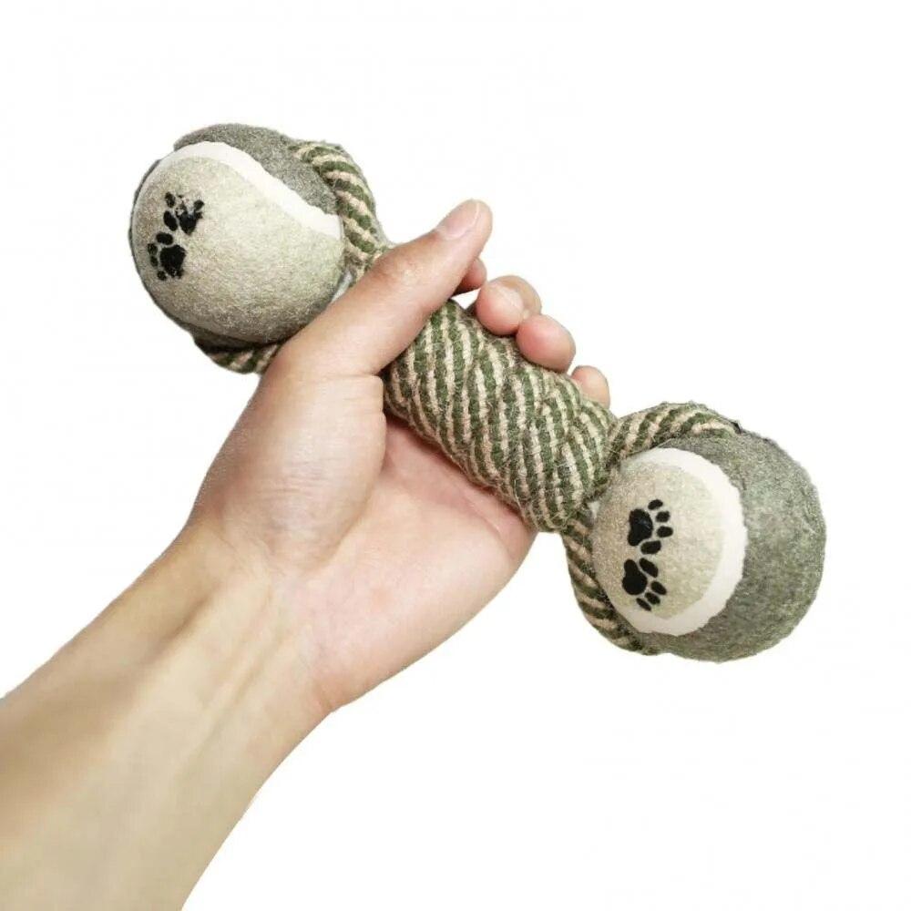 Pet Chew Toy Cotton Rope Tennis Dumbbell Ball Dog Interactive Toy Pet Playing Supplies
