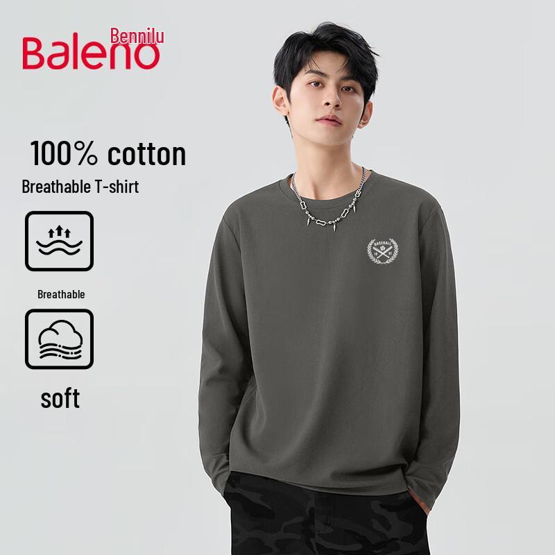 Baleno Men s Pure Cotton Long-Sleeve T-Shirt M