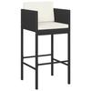 VidaXL Ensemble de bar de jardin 3 pcs et coussins Résine tressée Noir