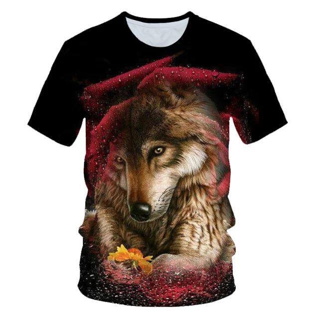 Animal Wolf T Shirt For Boys Print Children Boys Harajuku 3D T Shirt Summer Kids Short Sleeve Girls Tshirt Cartoon Baby T-Shirts