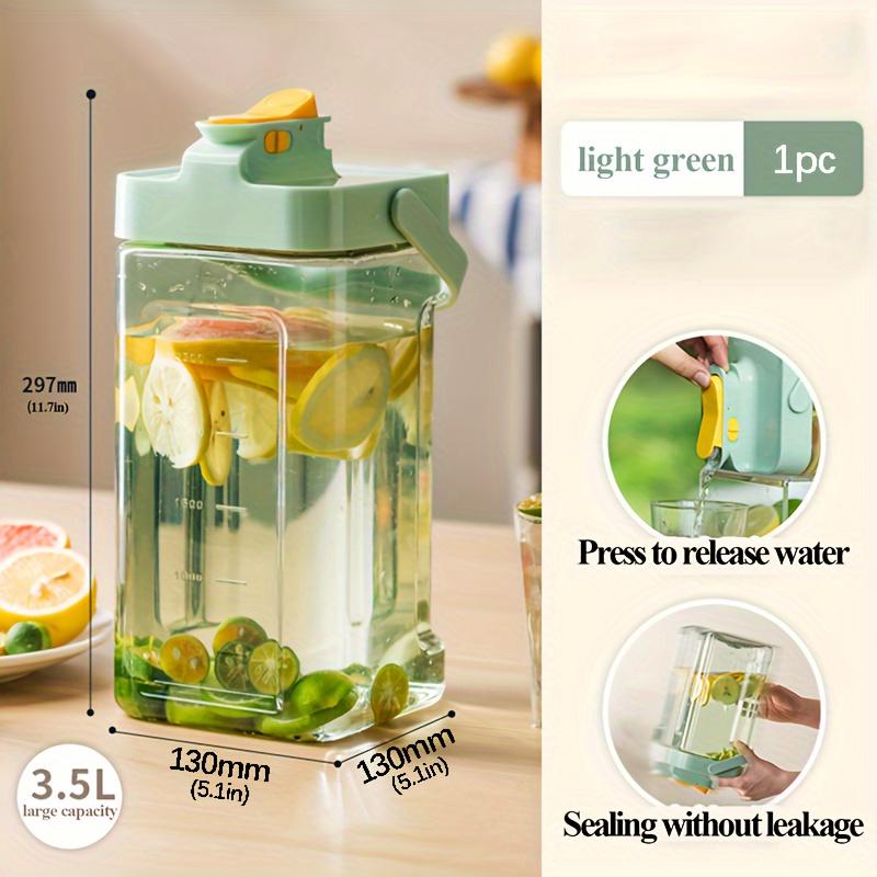 

3.5L Portable Reusable Water Jug with Spigot , Easy to Clean, Wide Mouth, Suitable for Household Use 3.5L Large Bucket-Light Green