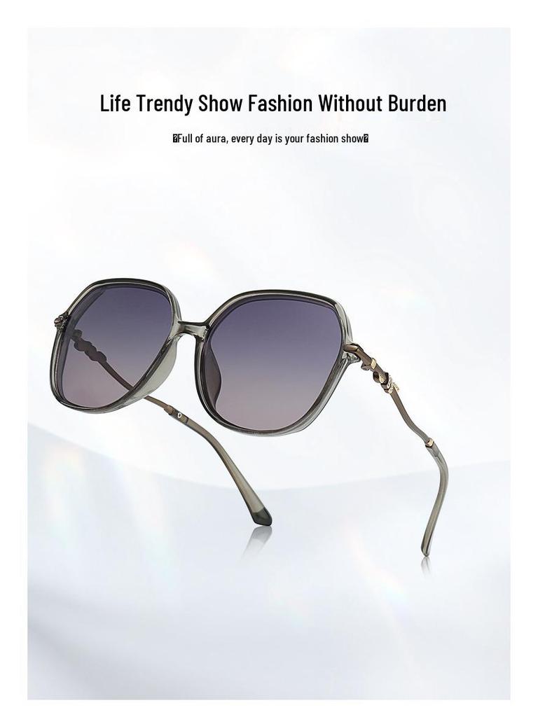 Elegant High-End Polarized Metal Frame Granny Glasses Sunglasses