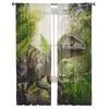 Dinosaur Jungle Curtain Window Tulle Living Room Bedroom Kitchen Chiffon Treatment Decorations Sheer For Sitting Made Of Polyester