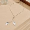 316L Stainless Steel Leaf Pendant Pull Necklace For Women Temperament Vintage Clavicle Chain Jewelry Gifts Wholesale