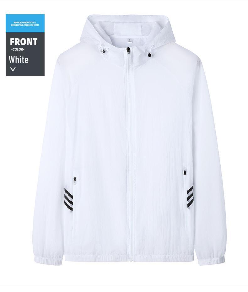 Men's Lightweight Breathable Sun Protection Jacket - Summer Loose Fit, Cool, Pure Color, Plus Size