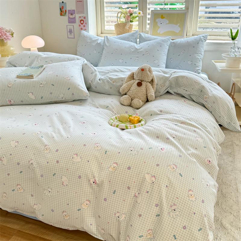 A 3-piece fresh and fashionable printed quilt cover set (1 quilt cover +2 pillowcases without cores), for home and dormitory use
