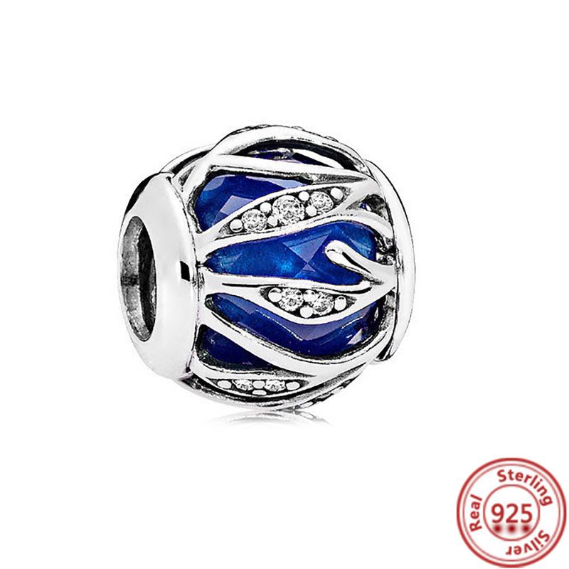 Fit Original Pantaro Charms Bracelet DIY Zircon 925 copper Blue Angel Wings Feathers Crown Star Moon Sun Clip Heart Shiny Beads