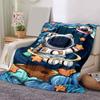 1pc Astronaut Printing Lightweight Flannel Blanket, Comfortable and Warm Blanket, for Camping Sofa Bed and Couch Office, Suitable for Gift Bl