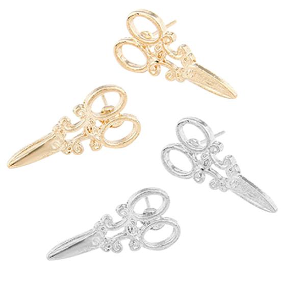 Unique Scissors Shape Design Punk Female Girls Ear Stud Earring Jewelry Gift