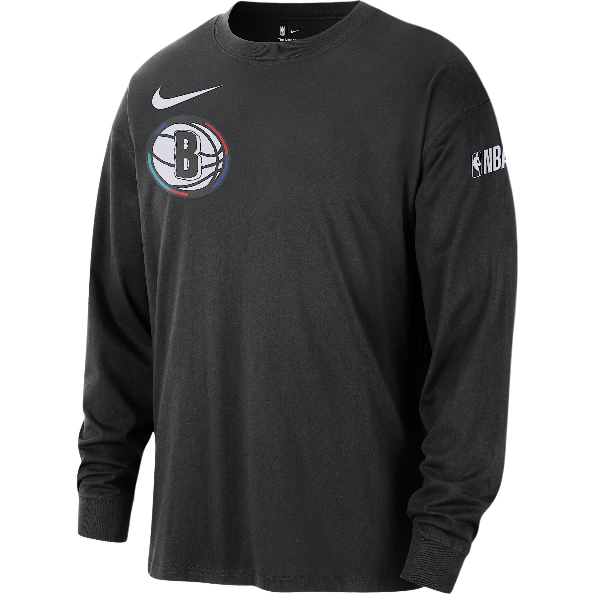 

Nike Мужская футболка с длинным рукавом и круглым вырезом свободного кроя с принтом логотипа, черная HJ2545-010 L