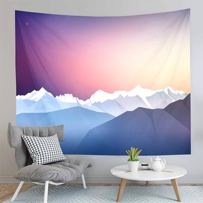 Abstract Snow Mountain Tapestry Nature Sunset Tapestry Purple Sky Tapestry Wall Hanging Tapestries Art Living Room Bedroom Dorm