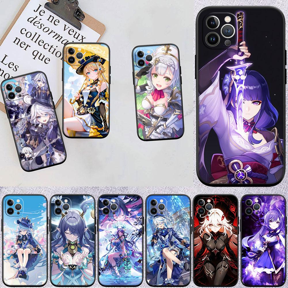 FM26 Genshin Impact Soft Shell Phone Case for iPhone 16 15 14 13 12 Pro Max Plus Mini