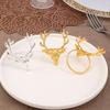 6Pcs Reusable Elk Head Napkin Holder Electroplated Napkin Buckle Christmas Deer Napkin Ring  Wedding