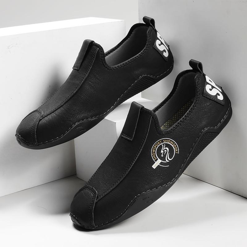 Men's Loafers Casual Leather Shoes Outdoor Moccasins Low-top Sneakers