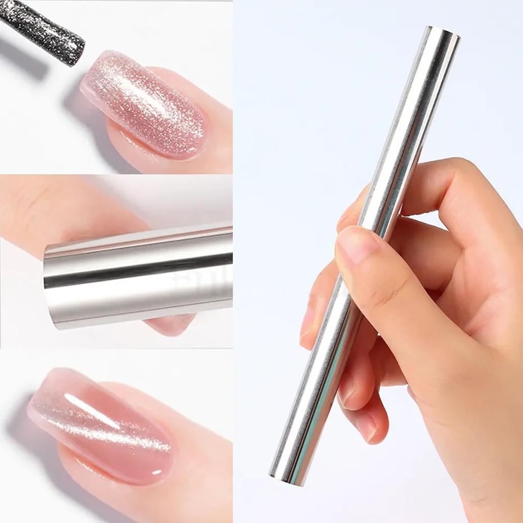 YIKOOLIN 3Pcs Cat Eye Magnet for Nails Gel Nail Polish Magnet Wand Nail Art Nail Polish Double-Headed Magnets Sticks Design Tool
