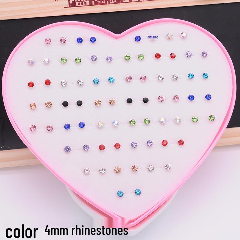 Women's Heart Stud Earrings Set in Acrylic Resin - Boxed Jewelry Accessory