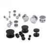 Titanium Steel Black Barbell Earrings - Hip-Hop Rock Dumbbell Screws, Non-Allergenic & Trendy.
