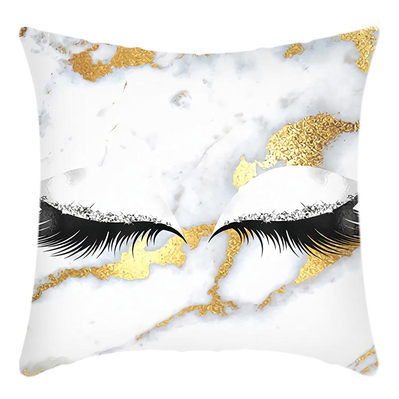 New Light Luxury Series Printing Creative Glitter Eye Shadow Eye Printing Pillow Cover Home Sofa Cushion Cover