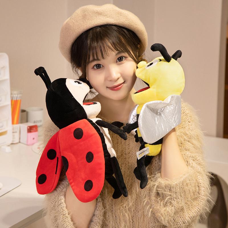 Marionnettes à main Jouets pour enfants Peluche Insectes Animal Chenille Coccinelle Marionnettes à main Poupée Famille Conte Rôle Jouets pour les doigts