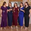Plus Size Elegant Sequin Bridesmaid Dress for Women, Evening Gown, Round Neck Pearl Embroidery