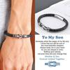 Single Loop Leather Bracelet Round Magnetic Clasp Bracelet To My Son Men'S Stainless Steel Twist Leather Rope Bracelet