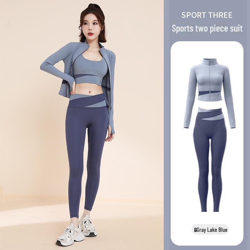 Women's Yoga Fitness Sportswear Set - Yoga Tops & Running Suits with Sun Protection.