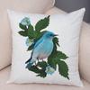 Super Soft Soft Plush Watercolor Lovely Birds Flower Robin Tit Finch Goldfinch Sparrow Berries Tufted Cushion Cover Pillow Case