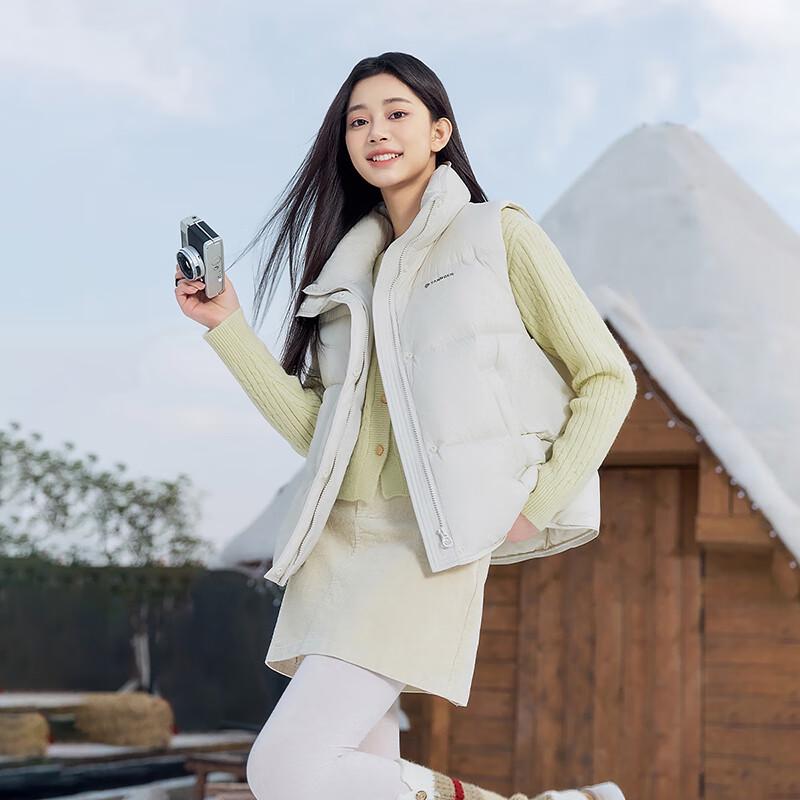 Tanboer Women's Short Stand-Collar Duck Down Vest