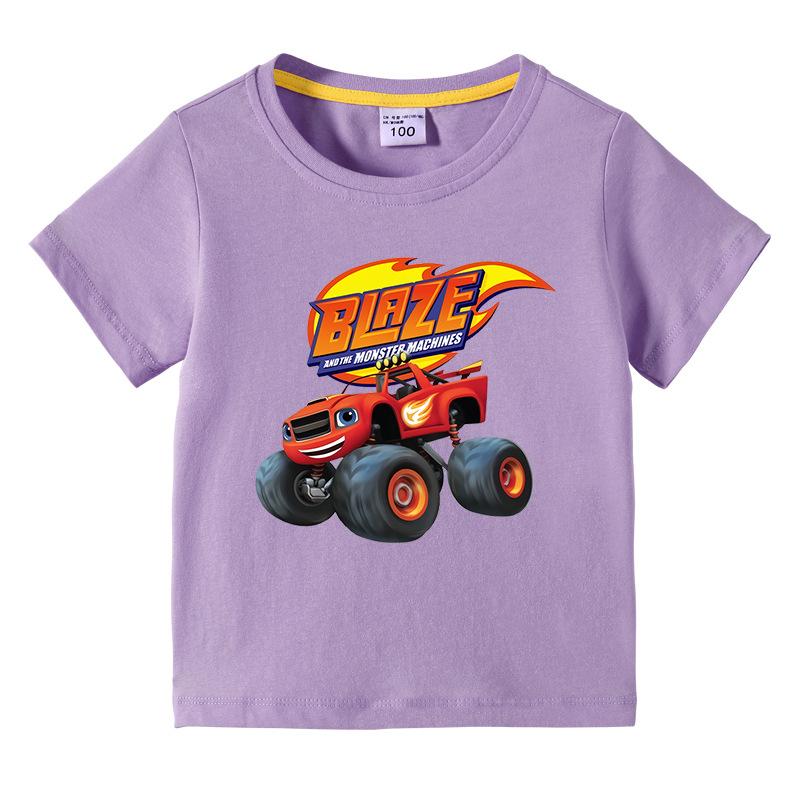 Blaze And The Monster Machines Cartoon Kids Funny T-Shirts Baby Boys Cool Summer T Shirt Children Tops Girls Clothes