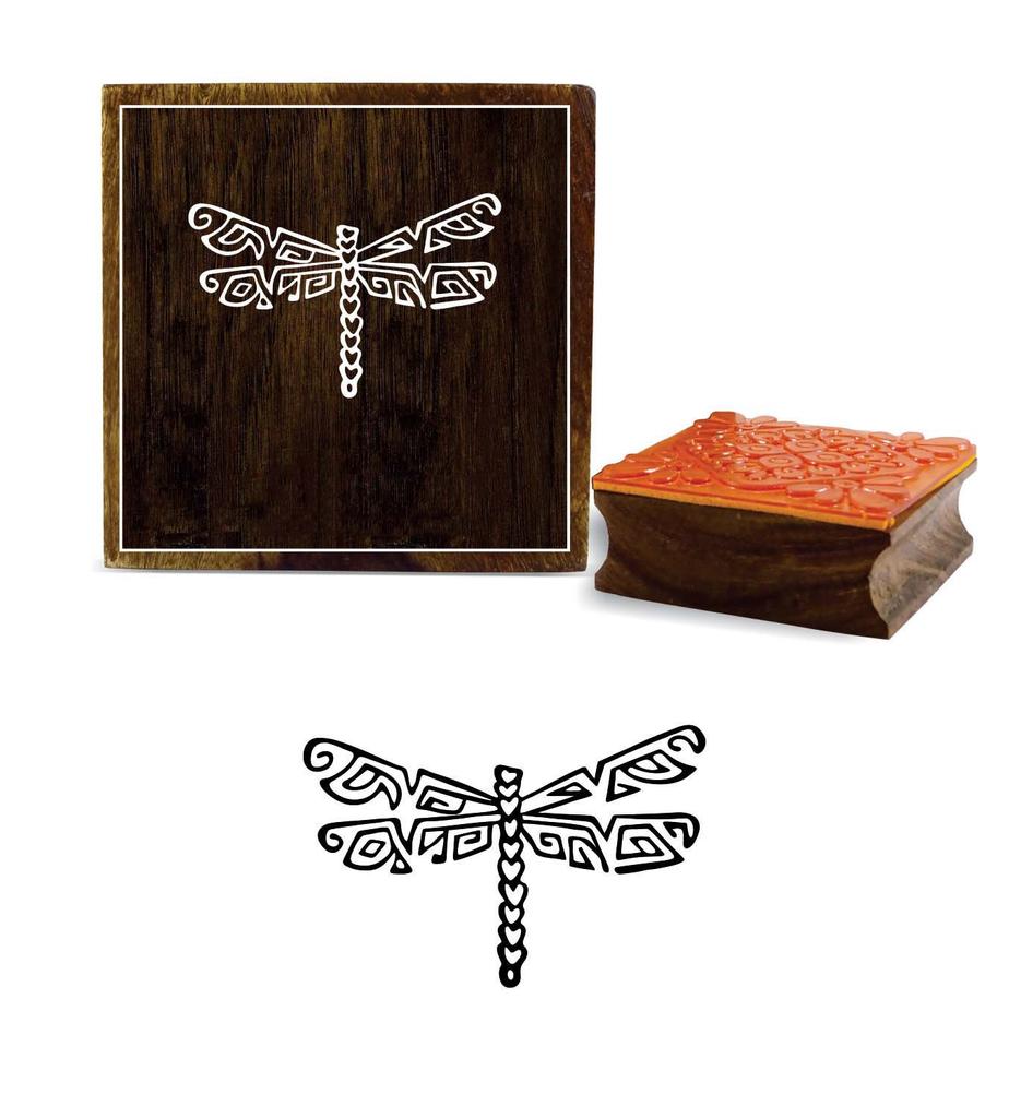 Printtoo Dragonfly Design Square Wooden Rubber Stamp Block Scrap-Booking-2 X 2