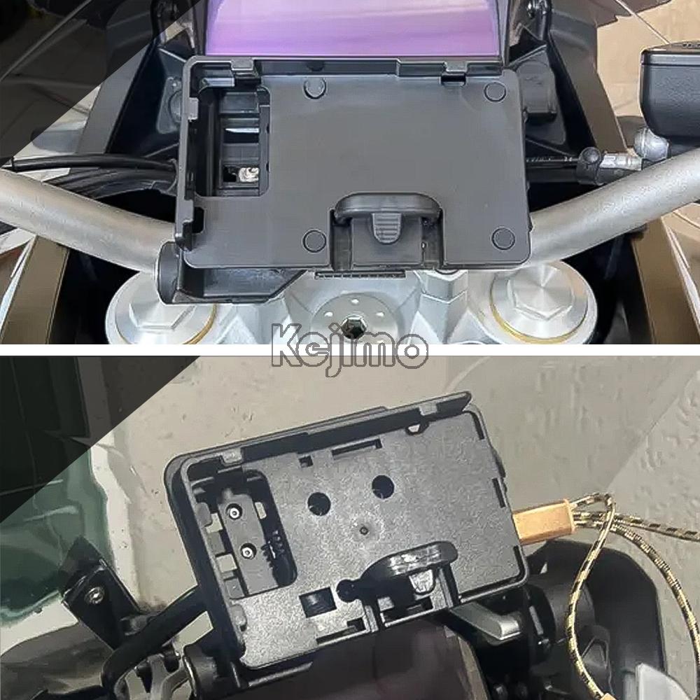 Für BMW F700GS F800GS F900XR F900R S1000XR R1200RS S 1000 XR Motorrad Kabelloses Ladegerät USB Navigation Handyhalter 12MM