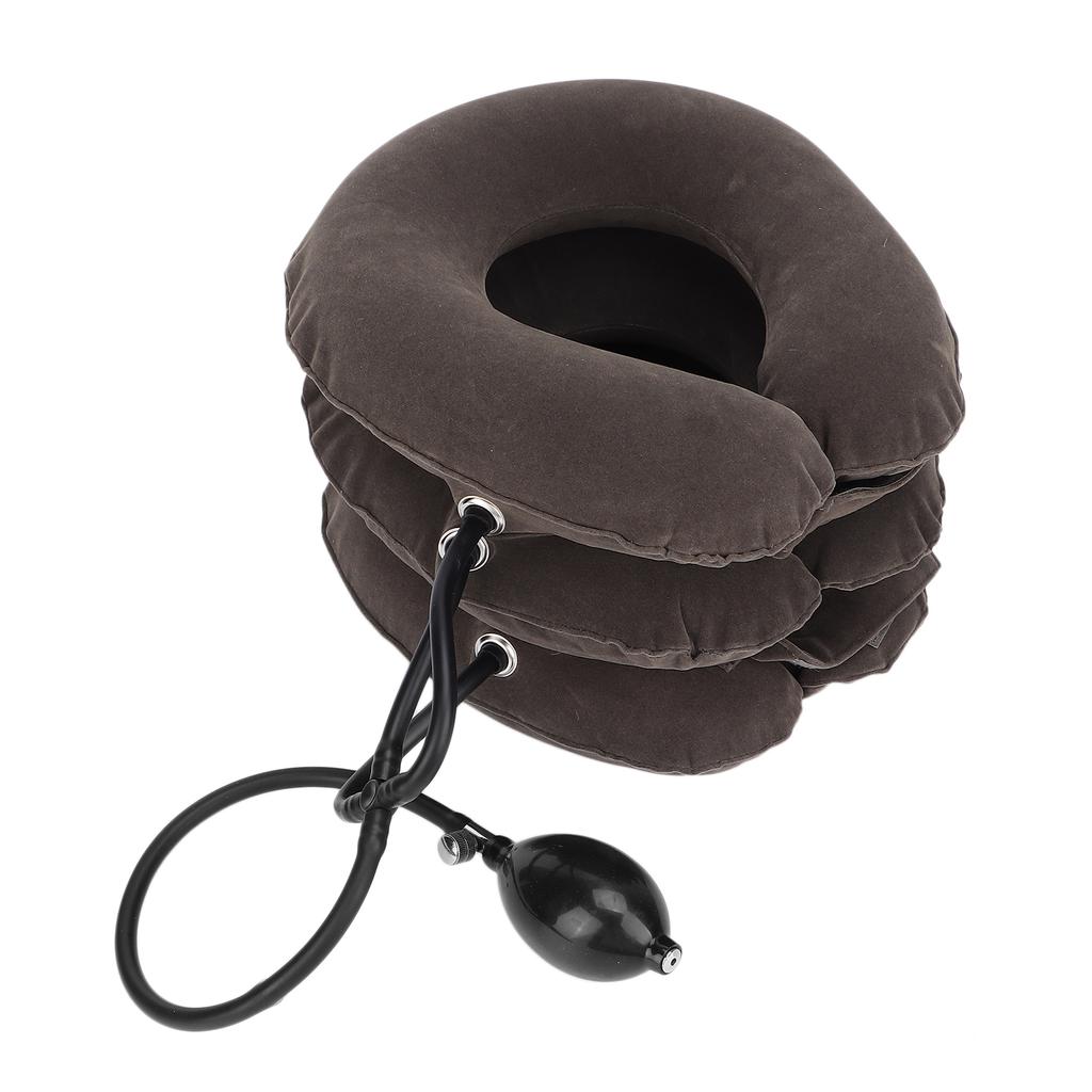 Household Inflatable Cervical Traction Device Pain Relief Neck Stretcher Support Brace Gray