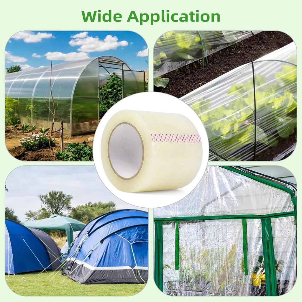 6 Mil Greenhouse Repair Tape, 4" x 164' Clear Greenhouse Film Repair Tape, Waterproof and UV Resistant Plastic Sheeting Tape