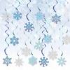 8pcs Ceiling Streamers Snowflake Hanging Ornament Swirl Spirals Hanging Accent WinterTheme Party