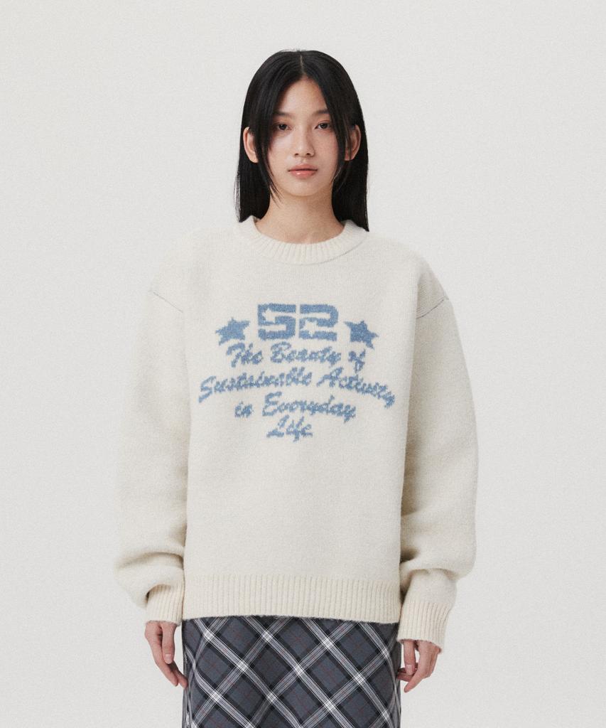AMES-WORLDWIDE 52 Jacquard Sweater Ivory(Am2Efuk600A)
