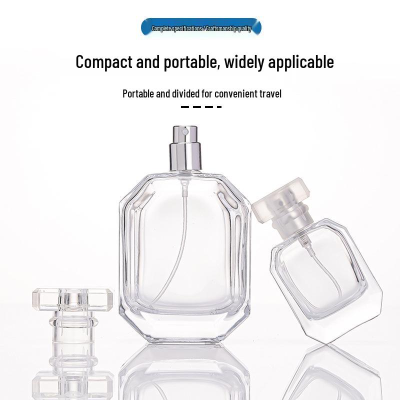 High-End Portable Glass Spray Perfume Bottle - Transparent, Thickened Design with Bayonet.