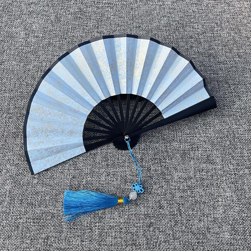 

13/16cm Mini Chinese Folding Bamboo Fan Blank Hand Paper Fans Antique Tassel Bamboo Handle Hand Party Decor Ornaments Gift 16.5cm
