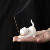 1Pc Mini Ceramic Cat Incense Stick Holder with Lovely Cat Design Home Decorative Ceramic Incense Burner