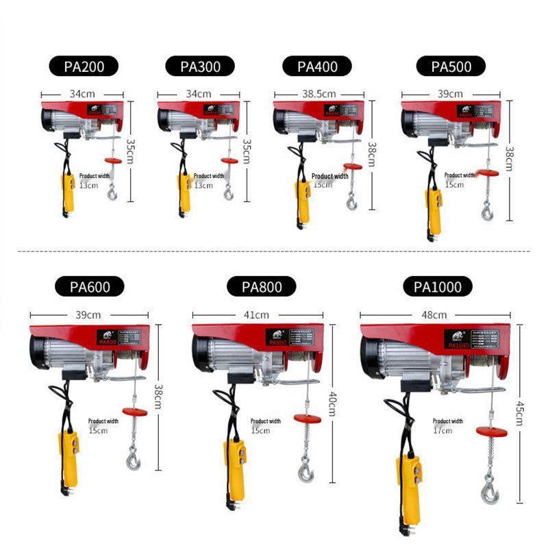 Miniature 220V Electric Hoist with Wireless Remote Control for Home Decor, Construction Site, and Free Shipping