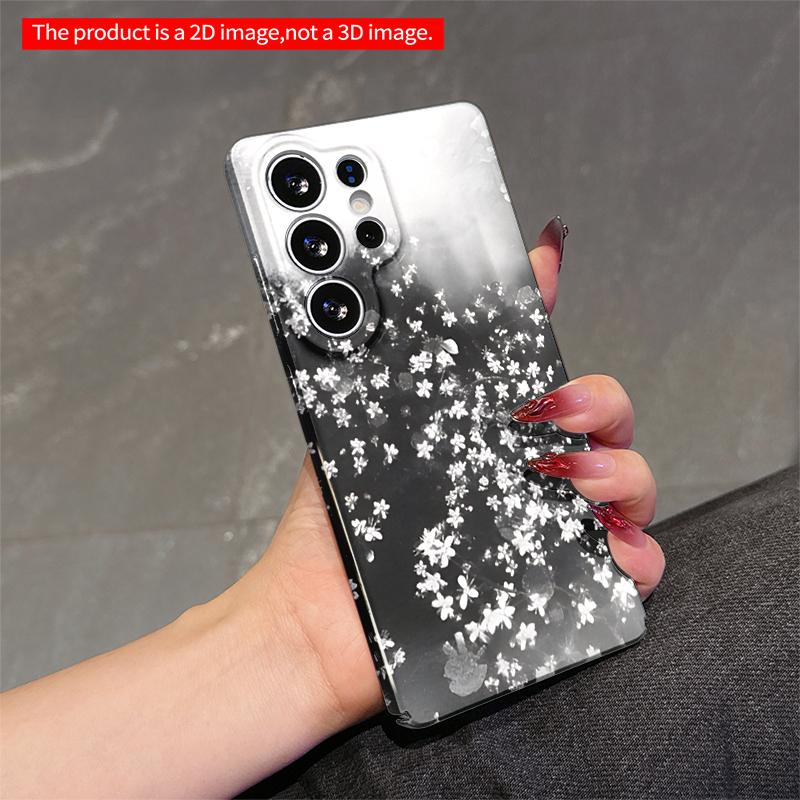2DFlat Samsung phone case Black & White Floral Bloom Applicable to Galaxy S23 S24 S25ULTRA S26 A12 A14 A15 A16 A54 A55