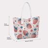 Strawberry Printed Casual Tote Bag Sweet Large Capacity Daily Shoulder Handbag