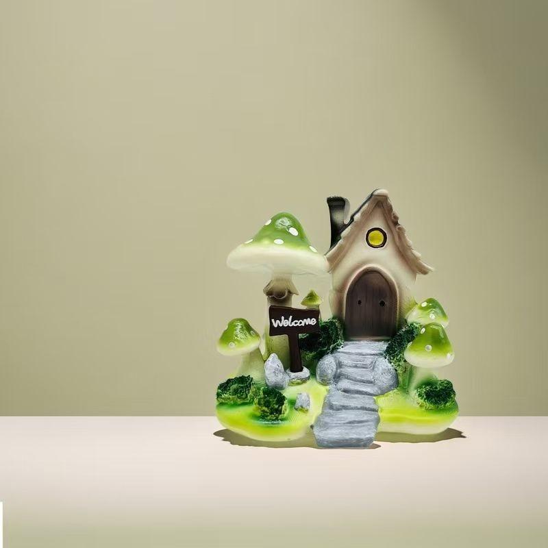 Garden Landscaping Ornaments Simulation Colorful Cartoon Mushroom House Creative Painted Lawn Garden Kindergarten Decoration Layout